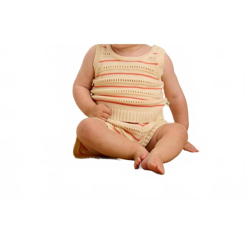 NEW THE BONNIE MOB girl's cala stripe knit top in coral